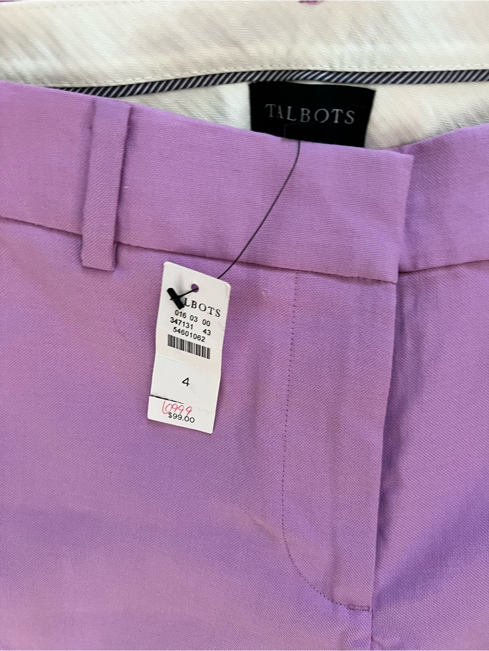 Talbots Lilac Straight-Leg Pants